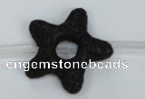 CLV41 15.5 inches 7*35mm star black natural lava beads wholesale