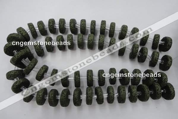 CLV411 15.5 inches 7*20mm tyre dyed lava beads wholesale