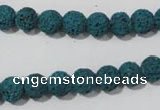 CLV452 15.5 inches 8mm round dyed blue lava beads wholesale