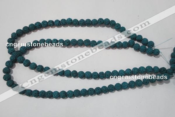 CLV452 15.5 inches 8mm round dyed blue lava beads wholesale