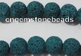 CLV453 15.5 inches 10mm round dyed blue lava beads wholesale