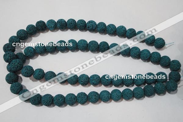 CLV453 15.5 inches 10mm round dyed blue lava beads wholesale