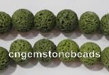 CLV461 15.5 inches 10mm round dyed green lava beads wholesale