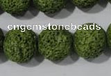 CLV465 15.5 inches 18mm round dyed green lava beads wholesale