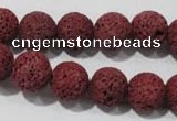 CLV469 15.5 inches 10mm round dyed red lava beads wholesale