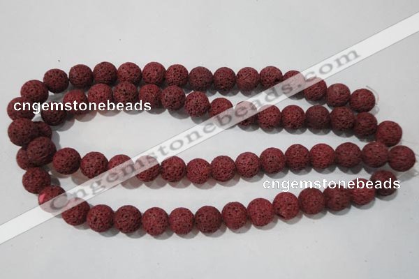 CLV469 15.5 inches 10mm round dyed red lava beads wholesale