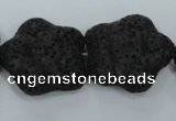 CLV47 15 inches 8*26mm star black natural lava beads wholesale