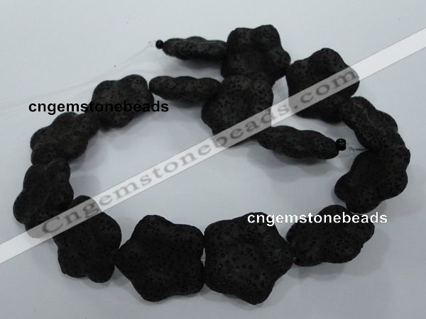 CLV47 15 inches 8*26mm star black natural lava beads wholesale