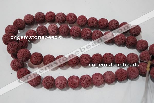 CLV471 15.5 inches 14mm round dyed red lava beads wholesale