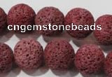 CLV472 15.5 inches 16mm round dyed red lava beads wholesale