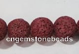 CLV473 15.5 inches 18mm round dyed red lava beads wholesale