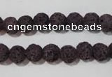 CLV476 15.5 inches 8mm round dyed purple lava beads wholesale