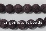 CLV477 15.5 inches 10mm round dyed purple lava beads wholesale