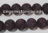 CLV478 15.5 inches 12mm round dyed purple lava beads wholesale