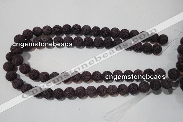 CLV478 15.5 inches 12mm round dyed purple lava beads wholesale