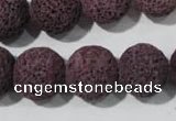 CLV480 15.5 inches 16mm round dyed purple lava beads wholesale