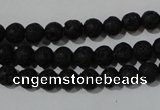 CLV483 15.5 inches 6mm round black lava beads wholesale