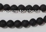 CLV484 15.5 inches 8mm round black lava beads wholesale