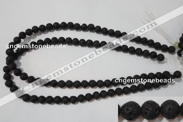 CLV484 15.5 inches 8mm round black lava beads wholesale