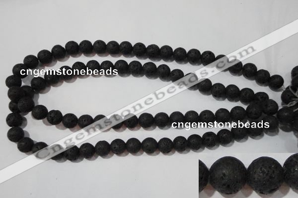 CLV485 15.5 inches 10mm round black lava beads wholesale