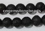 CLV486 15.5 inches 12mm round black lava beads wholesale