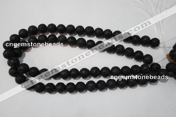 CLV486 15.5 inches 12mm round black lava beads wholesale