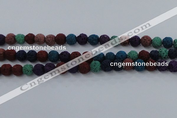 CLV522 15.5 inches 8mm round mixed lava beads wholesale