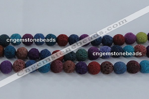 CLV524 15.5 inches 12mm round mixed lava beads wholesale