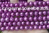 CLV538 15.5 inches 6mm round plated lava beads wholesale