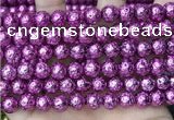 CLV558 15.5 inches 10mm round plated lava beads wholesale