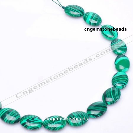 CMA03 flat oval 14*19mm imitate malachite beads Wholesale