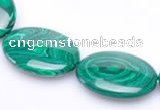 CMA04 flat oval 18*25mm imitate malachite beads Wholesale