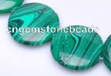 CMA08 15.5 inches 25mm coin imitate malachite beads wholesale