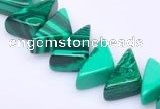 CMA12 7*8*16mm triangle imitate malachite beads Wholesale