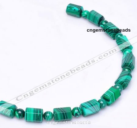 CMA14 8mm round & 10*14mm barrel shape imitate malachite beads