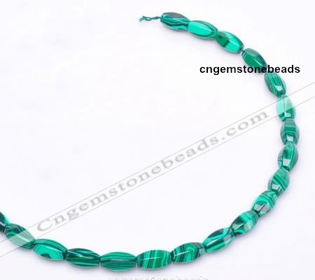 CMA25 8*14mm faceted drum imitate malachite beads Wholesale