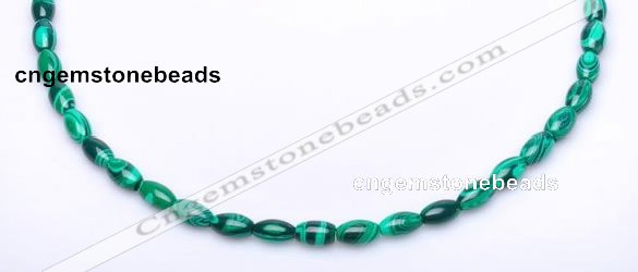 CMA28 15.5 inches 5*10mm rice imitate malachite beads Wholesale