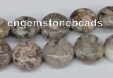 CMB08 15.5 inches 14mm flat round natural medical stone beads