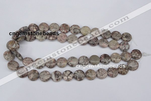 CMB09 15.5 inches 16mm flat round natural medical stone beads