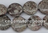 CMB10 15.5 inches 18mm flat round natural medical stone beads