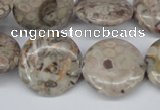 CMB11 15.5 inches 20mm flat round natural medical stone beads