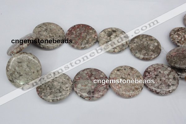 CMB15 15.5 inches 40mm flat round natural medical stone beads