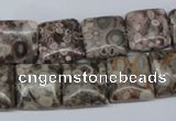 CMB19 15.5 inches 14*14mm square natural medical stone beads