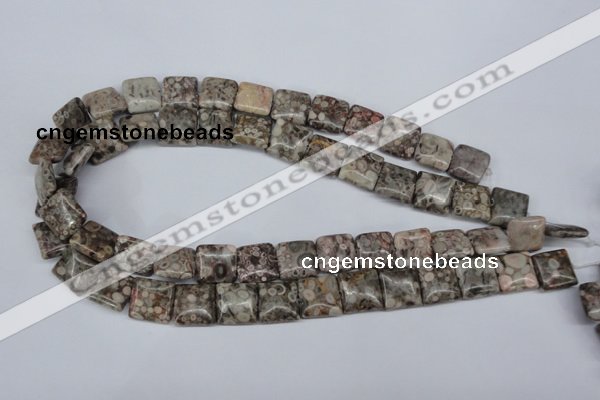 CMB19 15.5 inches 14*14mm square natural medical stone beads