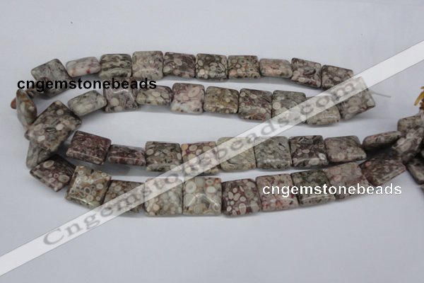 CMB21 15.5 inches 18*18mm square natural medical stone beads