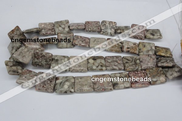 CMB22 15.5 inches 20*20mm square natural medical stone beads