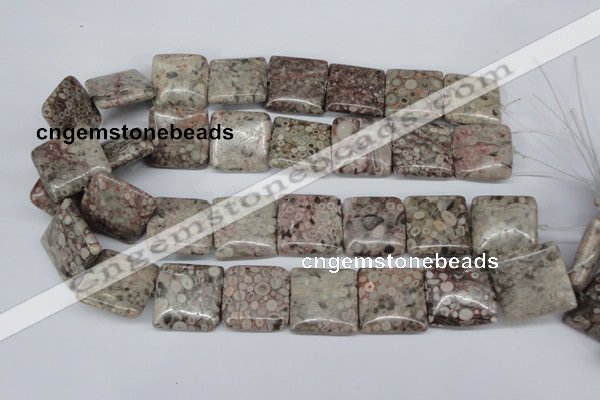 CMB23 15.5 inches 25*25mm square natural medical stone beads