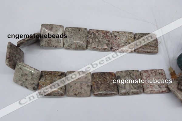 CMB24 15.5 inches 30*30mm square natural medical stone beads