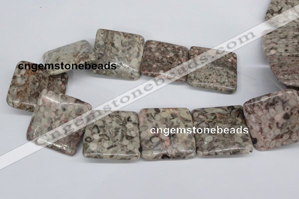 CMB25 15.5 inches 40*40mm square natural medical stone beads