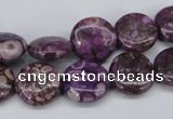 CMB30 15.5 inches 14mm flat round dyed natural medical stone beads